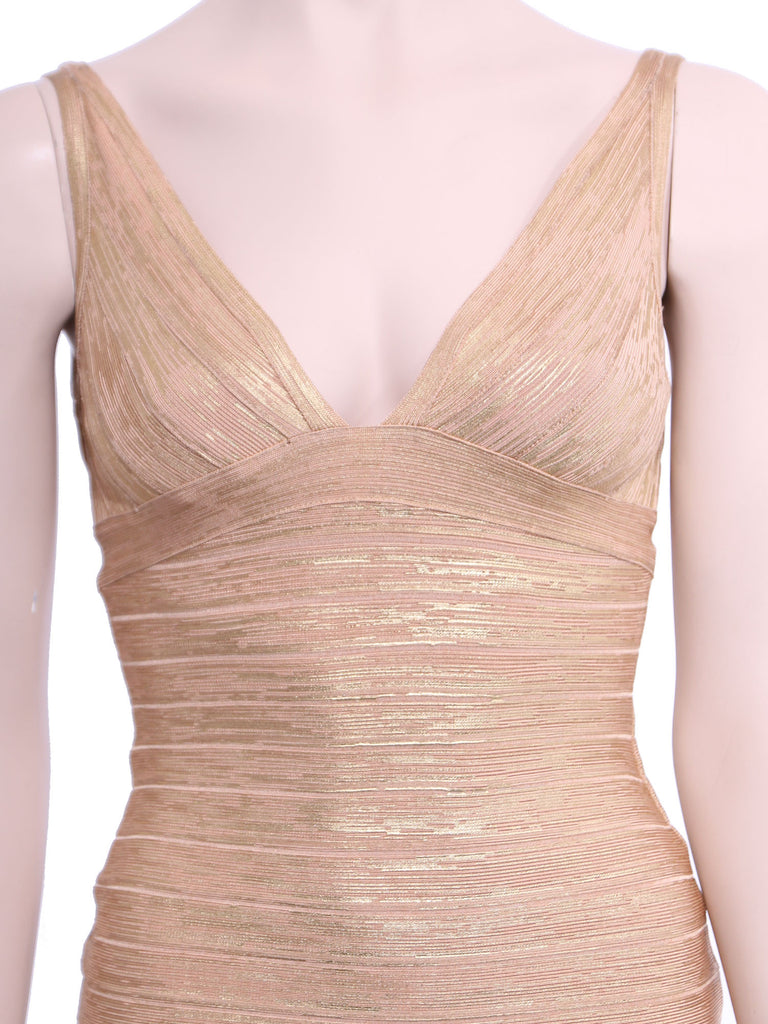 Herve Leger Metallic Bandage Dress