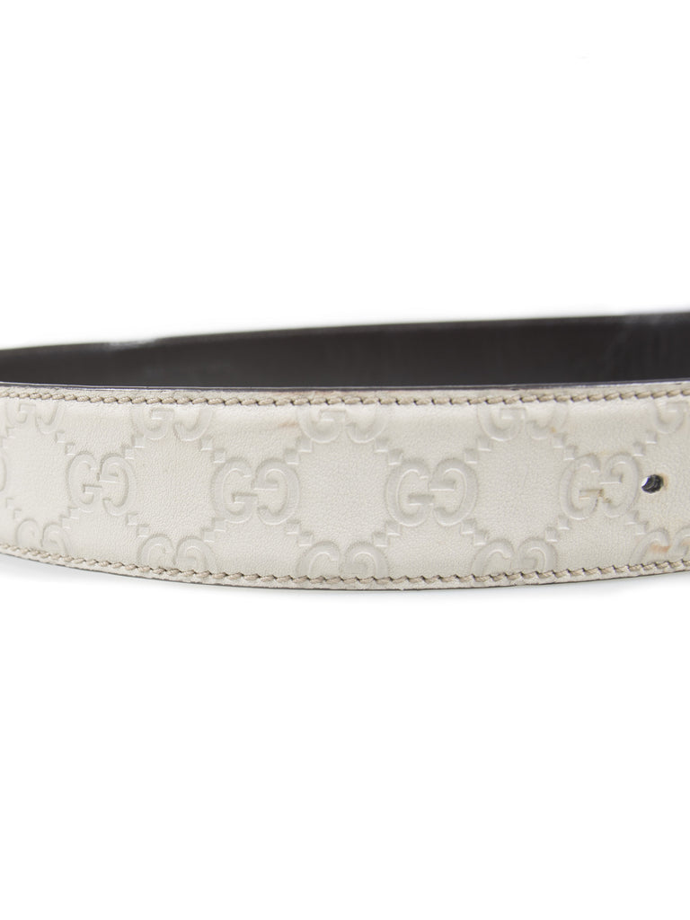 Gucci Monogram Logo Guccissima Leather Belt