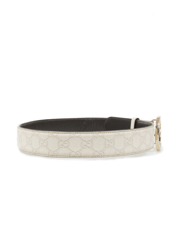 Gucci Monogram Logo Guccissima Leather Belt