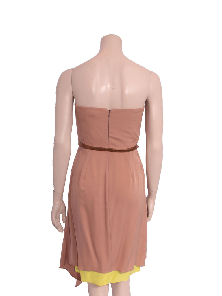 Gucci Silk Belted Strapless Dress
