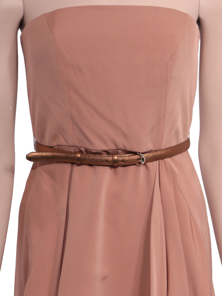Gucci Silk Belted Strapless Dress
