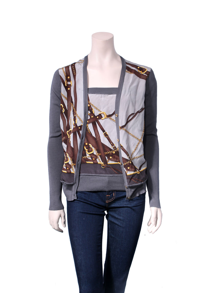 Gucci Silk Cardigan Set