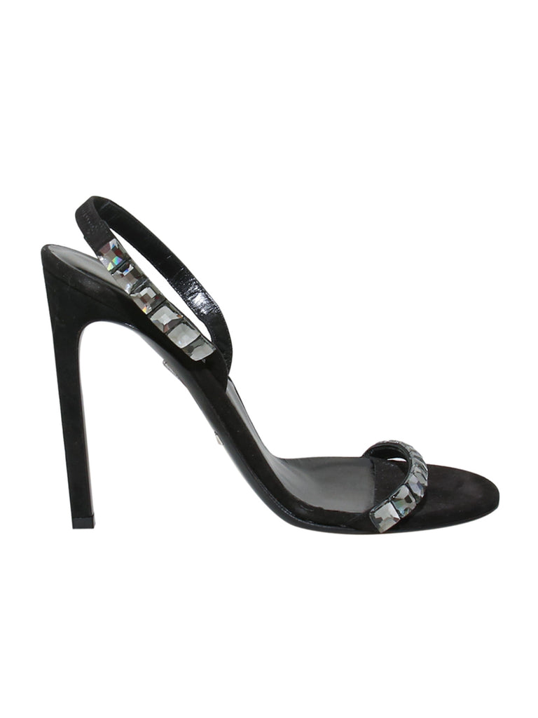 Gucci Embellished Suede Slingback Sandals