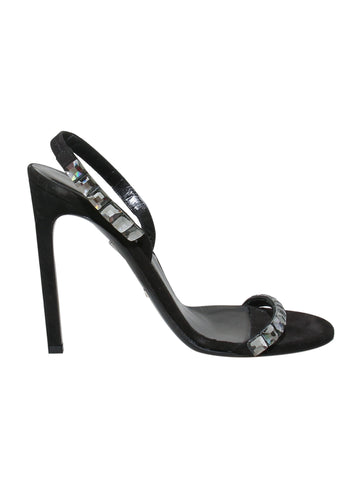 Gucci Embellished Suede Slingback Sandals