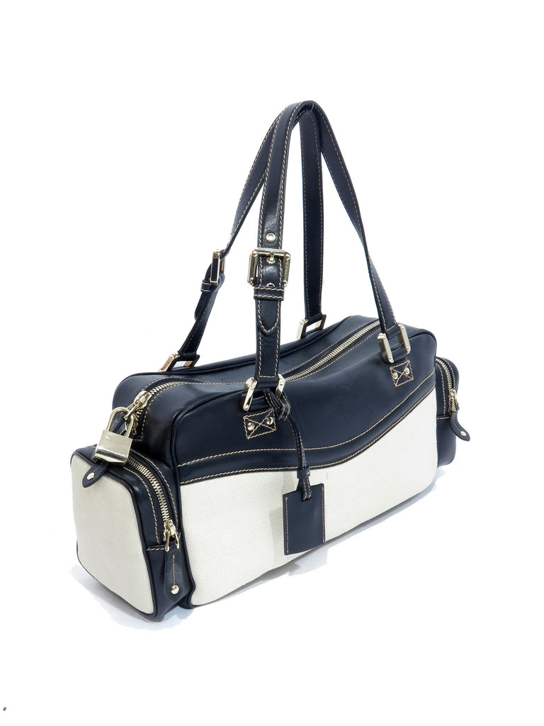 Gucci Leather and Canvas Shoulder Bag