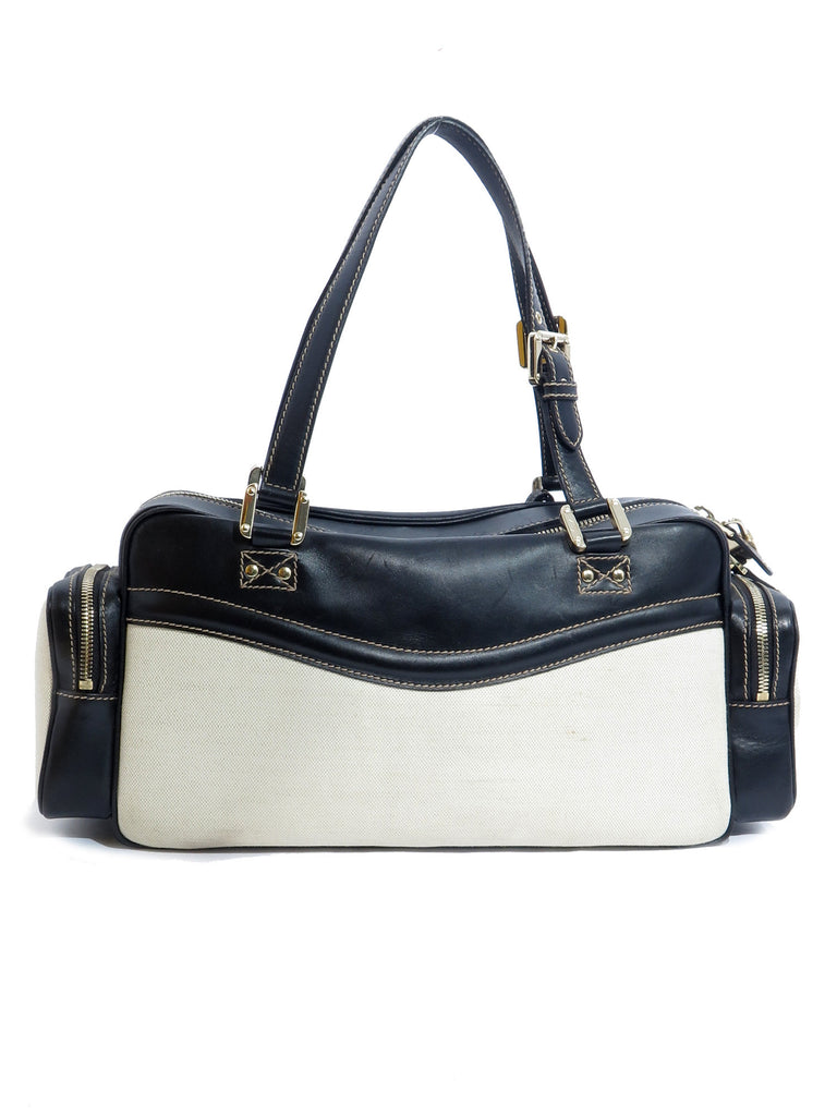 Gucci Leather and Canvas Shoulder Bag