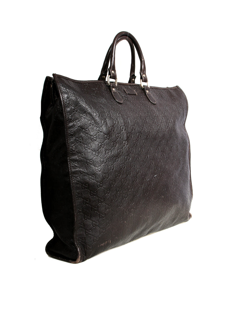 Gucci Embossed Leather Monogram Guccissima Tote