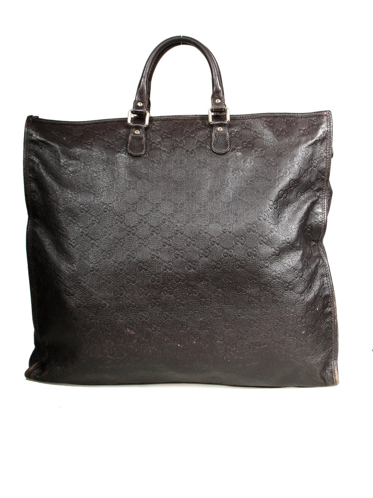 Gucci Embossed Leather Monogram Guccissima Tote