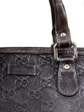Gucci Embossed Leather Monogram Guccissima Tote