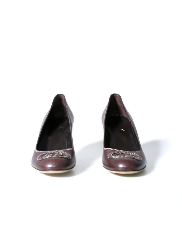 Gucci Leather GG Pumps