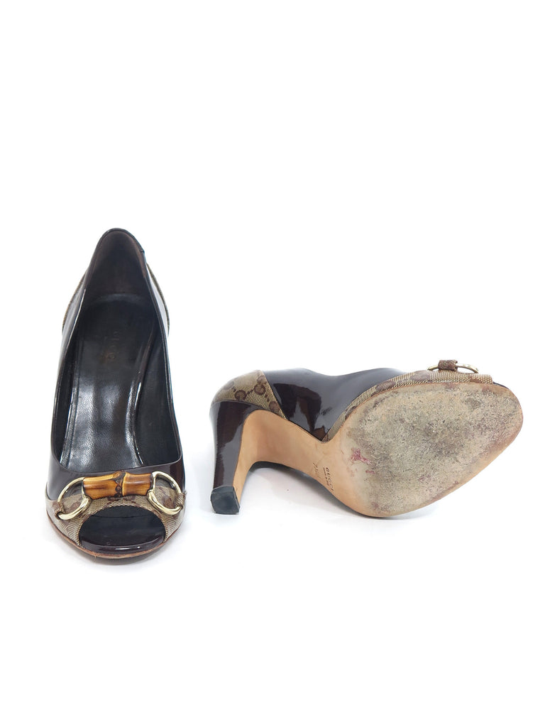 Gucci Monogram Bamboo Pumps