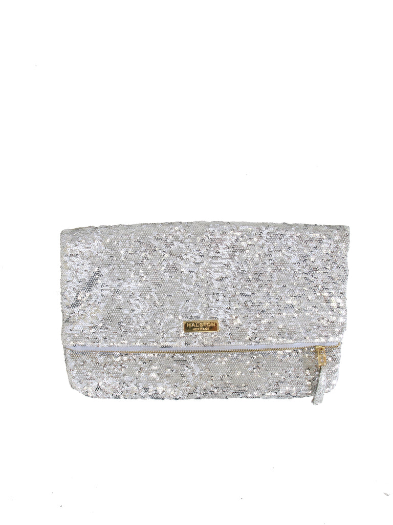Halston Heritage Jenny Fold Sequinned Clutch Bag