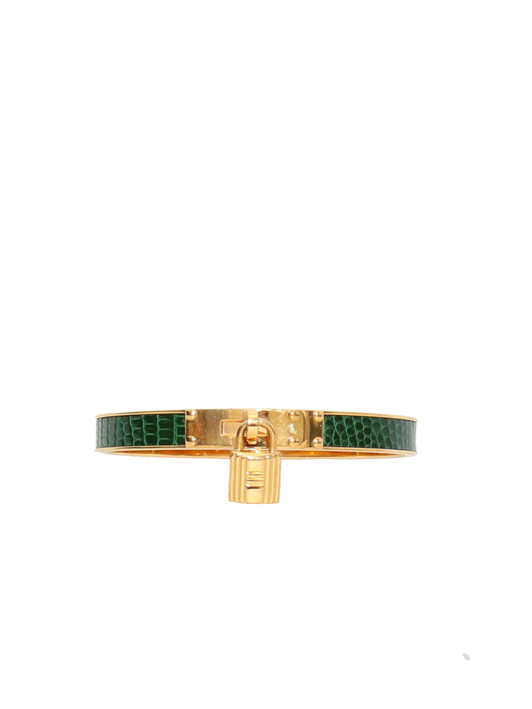 Hermes Lizard Kelly Lock Cadena Bracelet