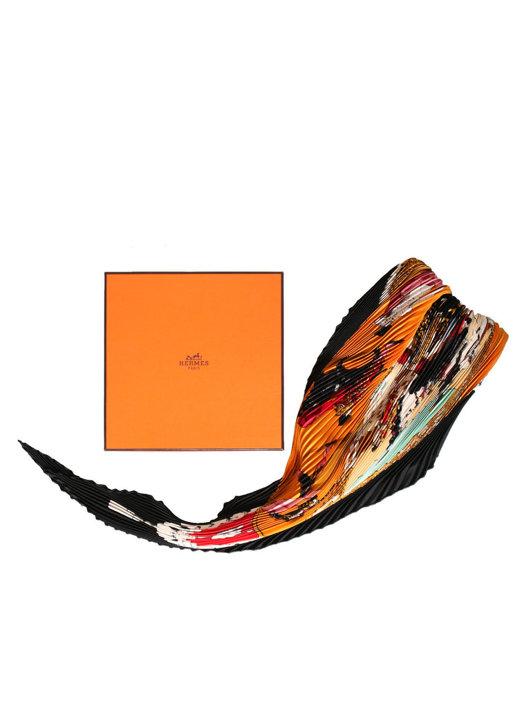 Hermes Silk Plissé Scarf
