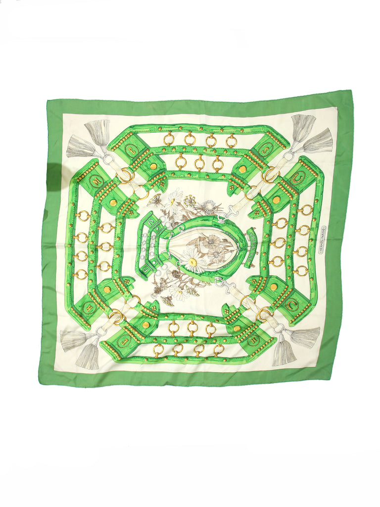 Hermes Printed Silk Scarf