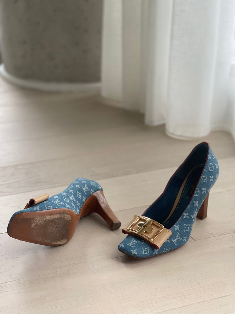 Monogram Denim Pumps