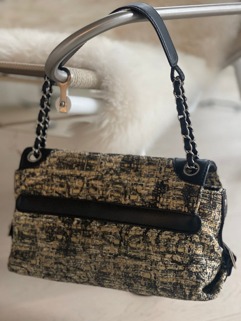 2006 Printed Canvas Flap Shoulder Bag