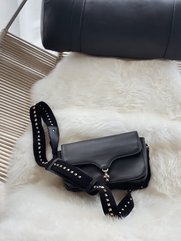 Rockstud Leather Messenger Bag