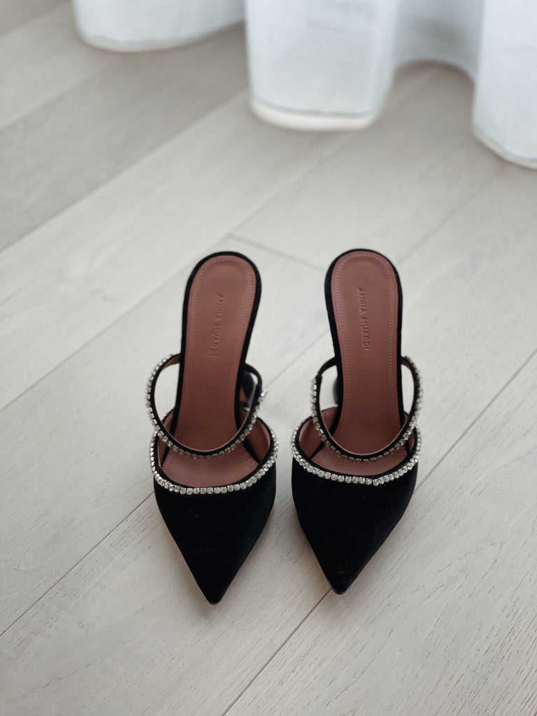 Embellished Velvet Mules