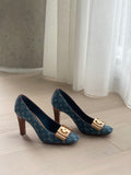 Monogram Denim Pumps