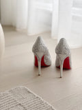 Perforated Pointed Python Pumps