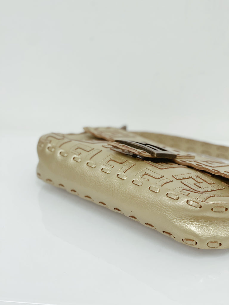 Fendi Leather Zucca Baguette
