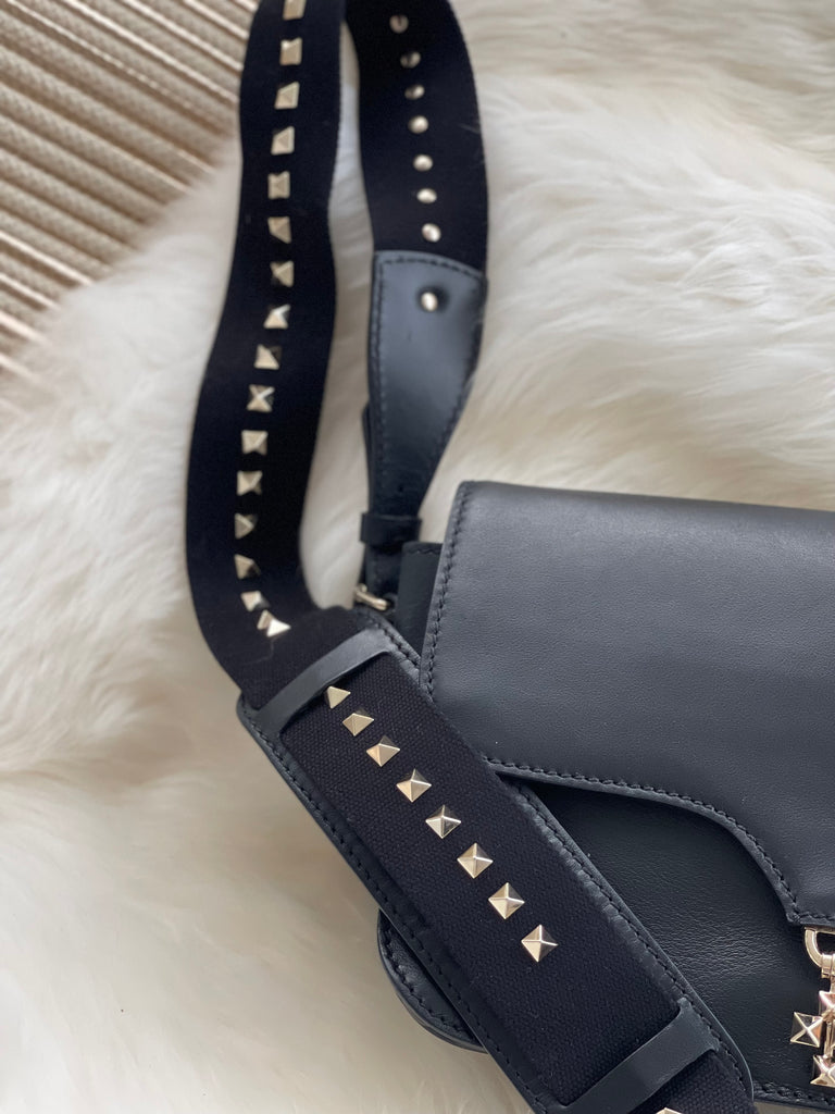 Rockstud Leather Messenger Bag
