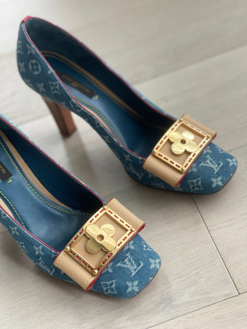 Monogram Denim Pumps