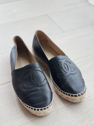 Logo Leather Espadrilles