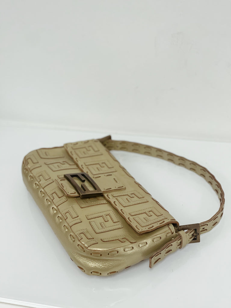Fendi Leather Zucca Baguette