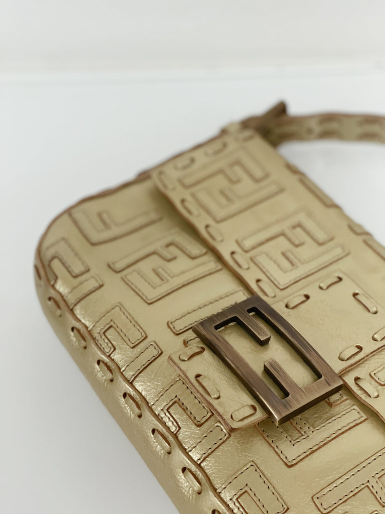 Fendi Leather Zucca Baguette