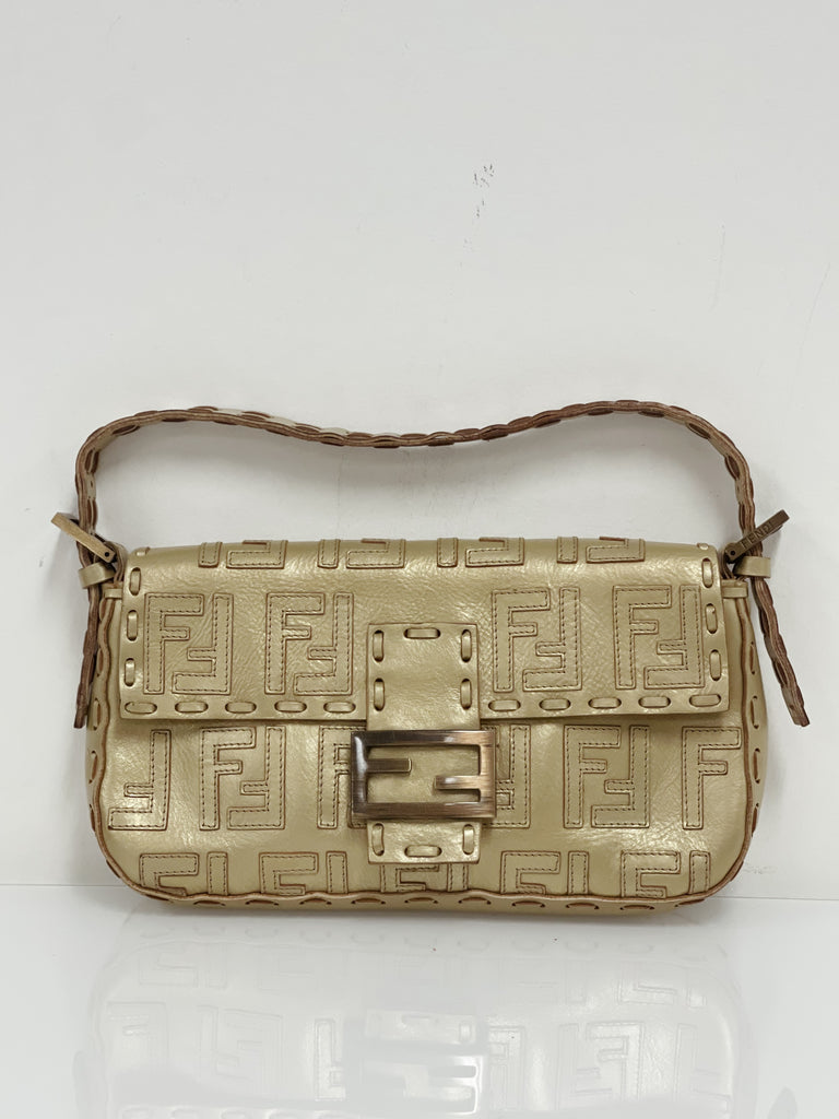 Fendi Leather Zucca Baguette