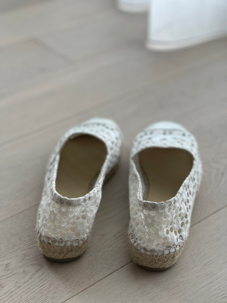 Chanel Logo Eyelet Espadrilles