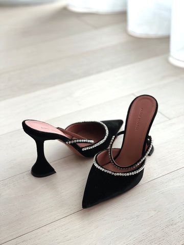 Embellished Velvet Mules