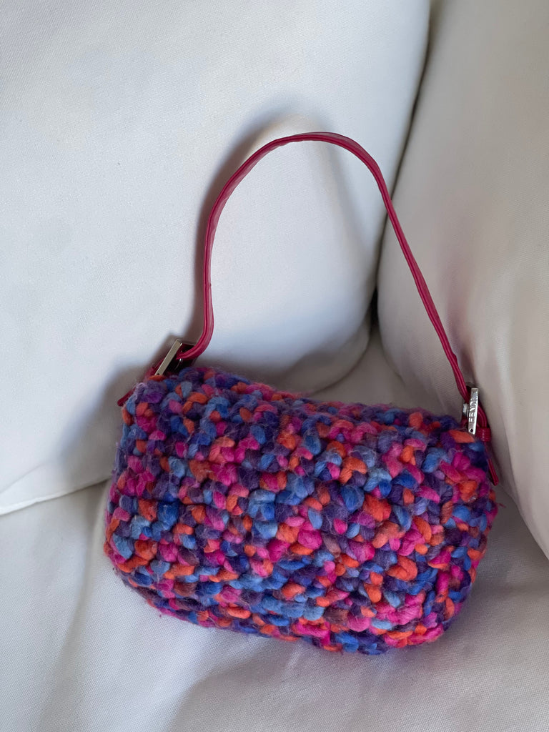 Vintage Wool Crochet Mama Baguette
