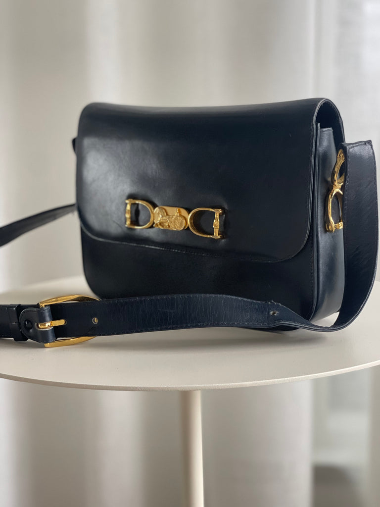 Vintage Leather Carriage Cross Body Bag