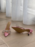 Double Bow Embellished PVC Mules