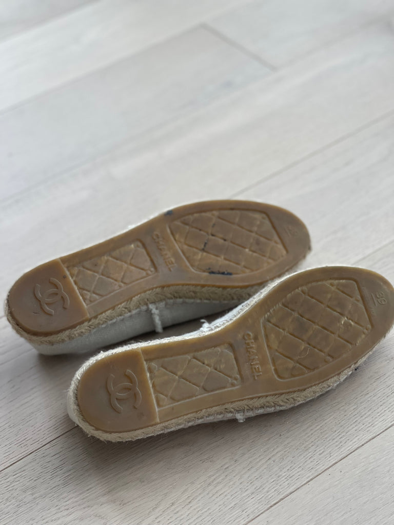 Chanel Logo Canvas Espadrilles