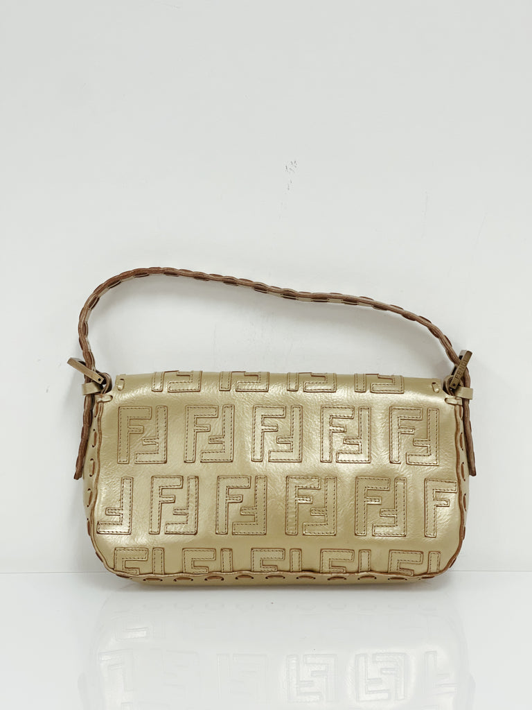 Fendi Leather Zucca Baguette