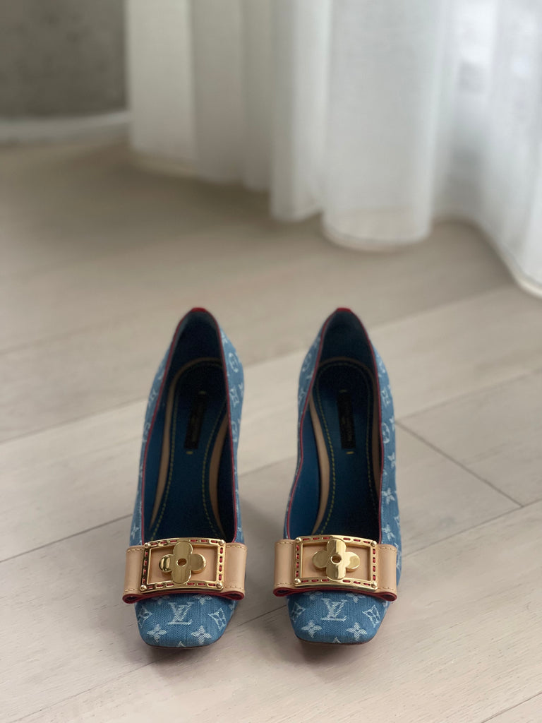 Monogram Denim Pumps