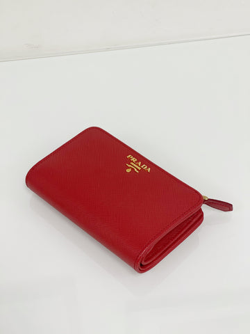 Prada Saffiano Leather Compact Wallet