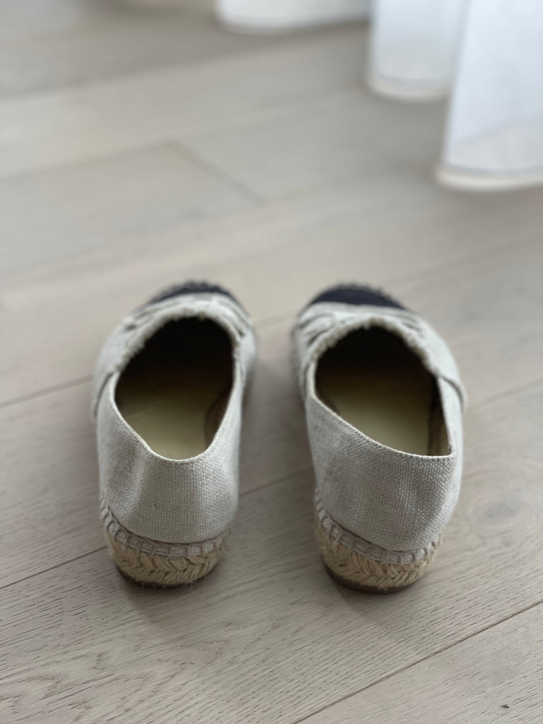 Chanel Logo Canvas Espadrilles
