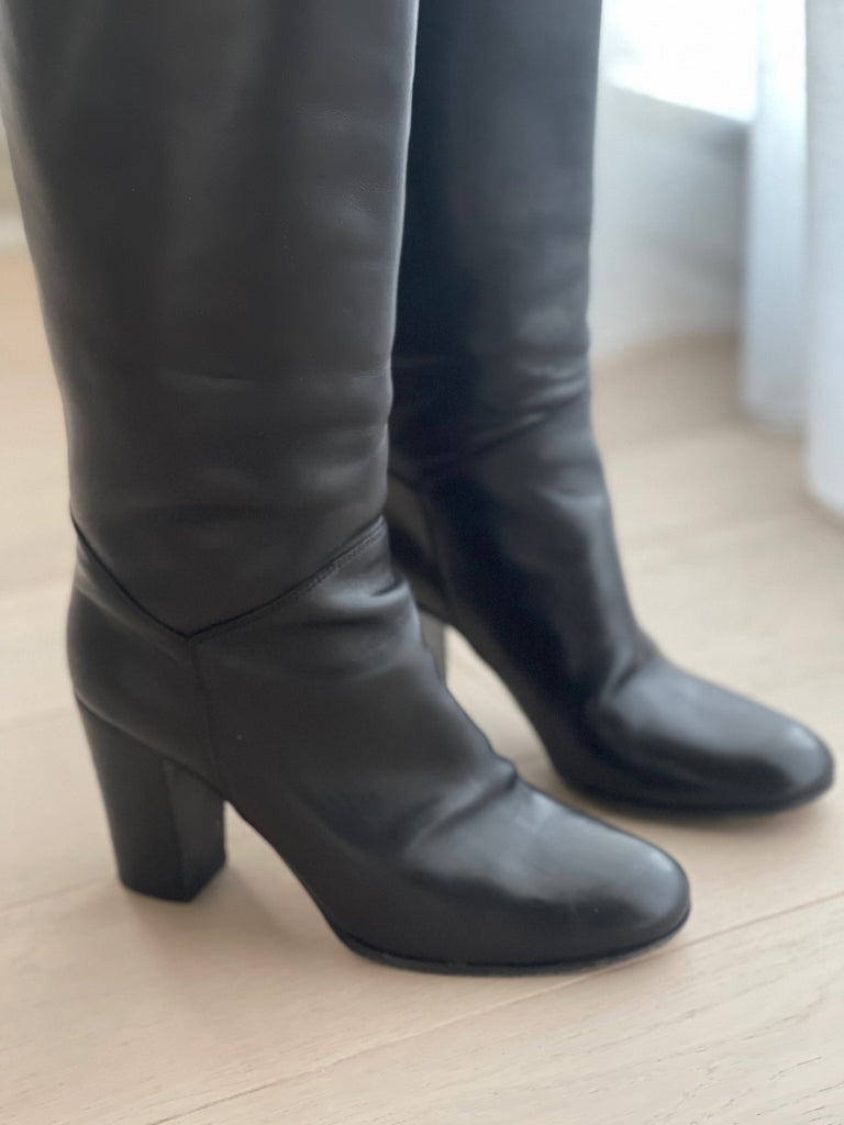 Leather Knee-High Boots