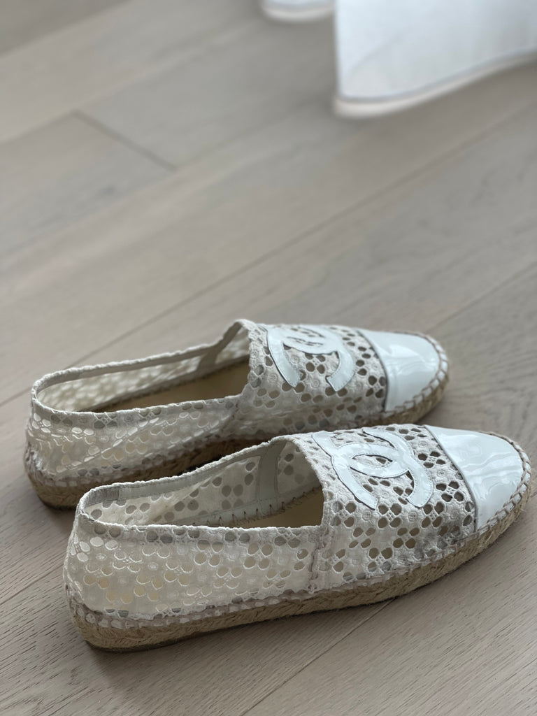 Chanel Logo Eyelet Espadrilles