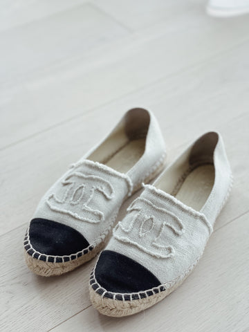 Chanel Logo Canvas Espadrilles