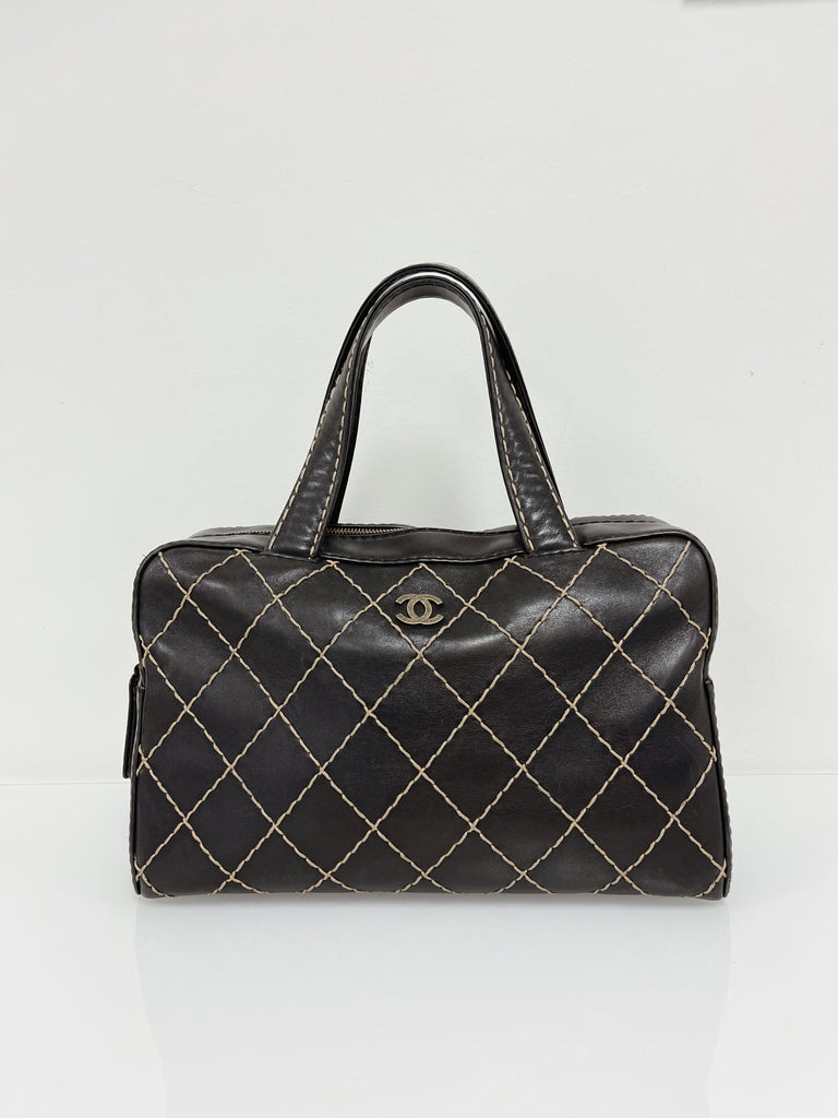 Chanel Vintage Surpique CC Bowler Bag