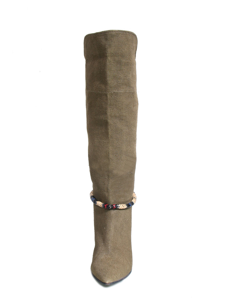 Isabel Marant Canvas Pointed-Toe Boots