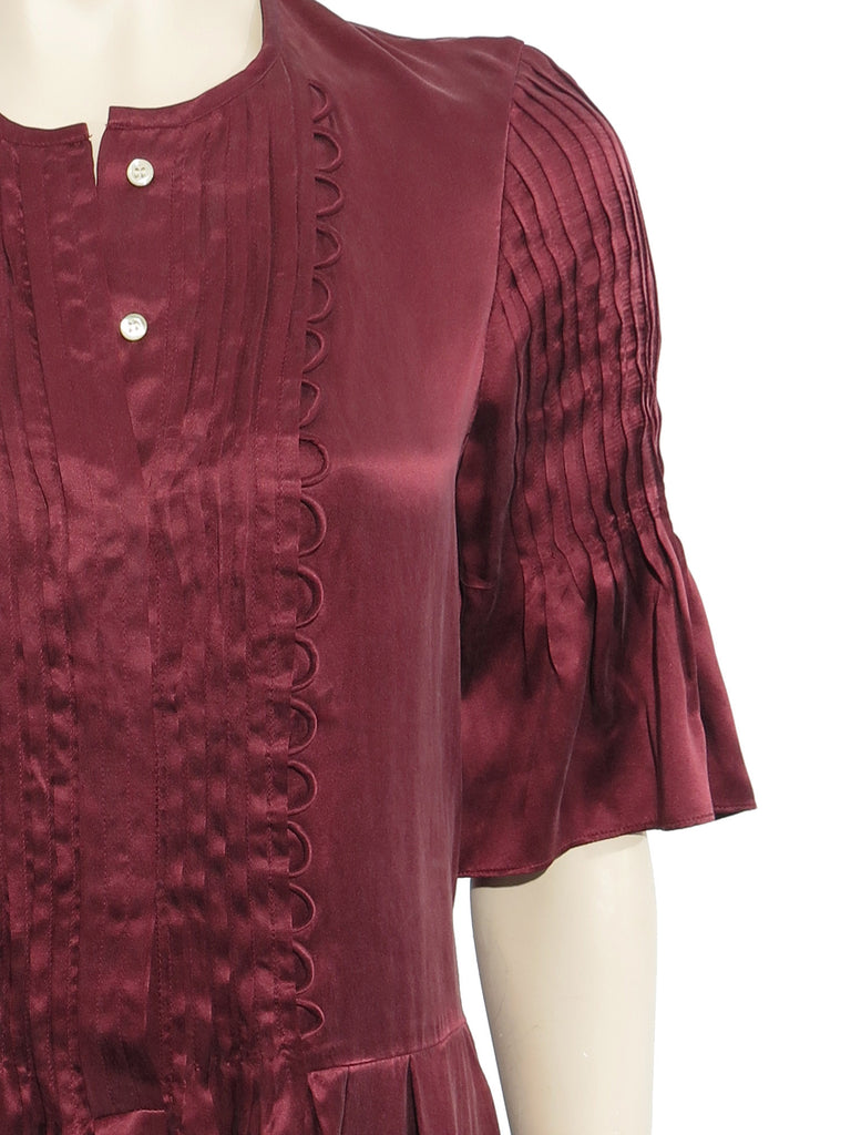 Isabel Marant Valley Pleated Washed-Silk Mini Dress