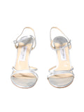Jimmy Choo Metallic Silver Leather Sandals