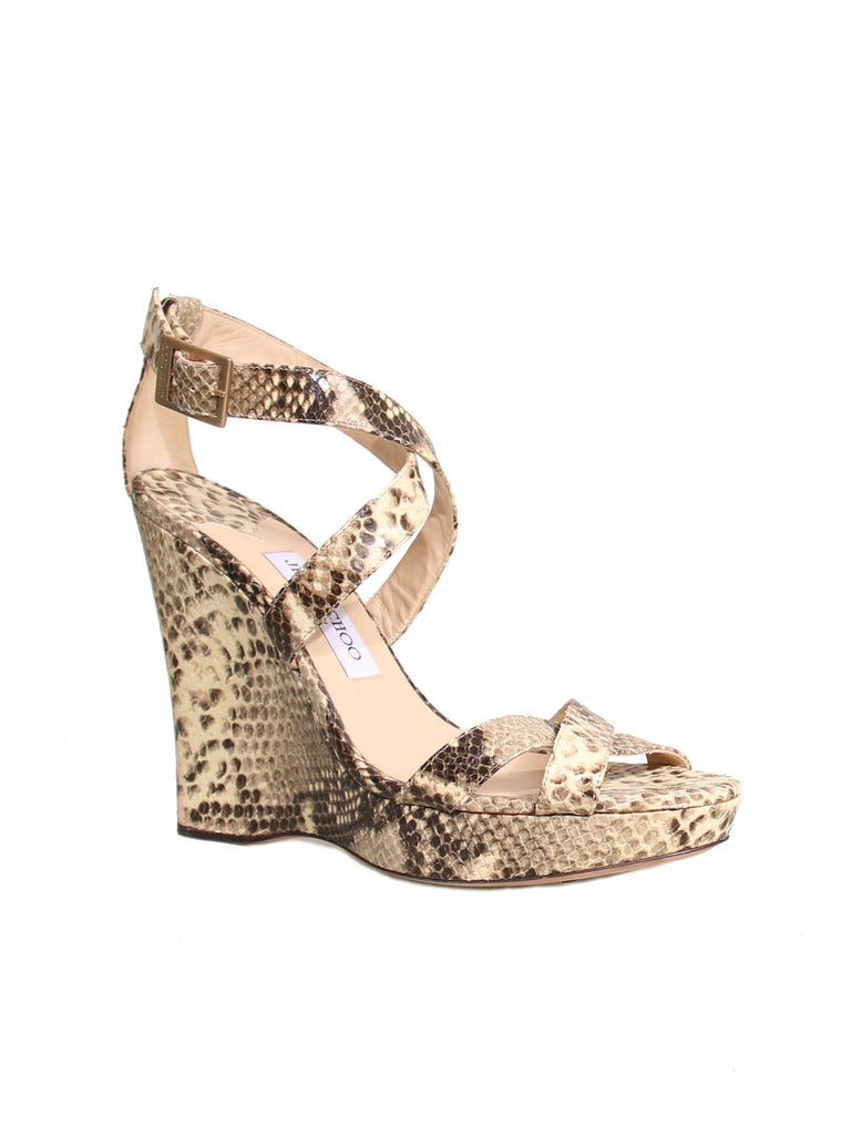 Jimmy Choo Snakeskin Wedge Sandals